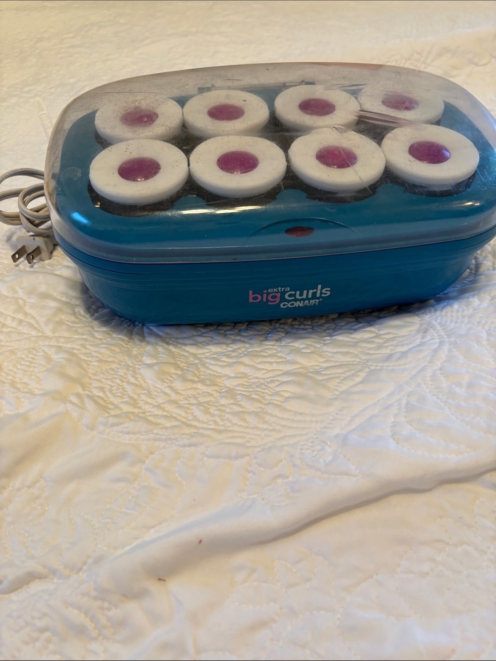 Conair Extra Big Curls Heated Rollers - Teal with White/Purple Rollers
